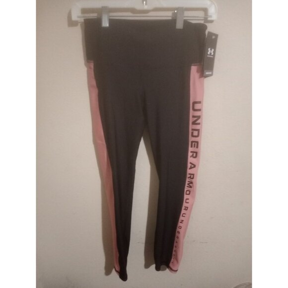 New Under Armour Women’s Black Pink HeatGear Ankle Compression Leggings Small S - Picture 1 of 13